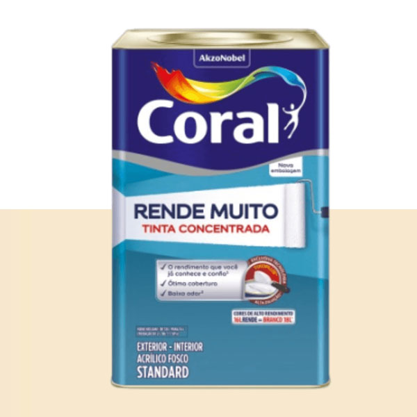 Tinta Rende Muito Externa 16L Acrílica Fosco Perola 018 Coral