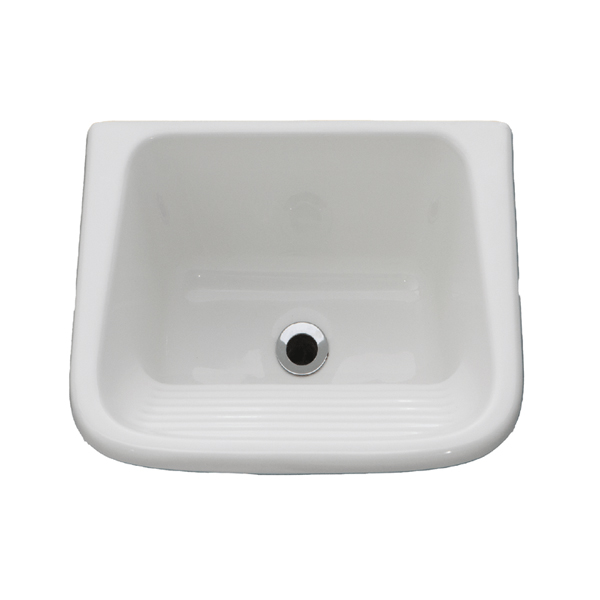 Tanque Simples Marmore Sintetico Branco Decoralita